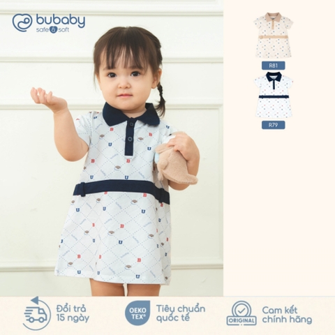 BU Baby (12M-5Y) Váy liền ngắn tay cổ Polo cao cấp bé gái Bubaby Ponie | Quần áo Chính hãng