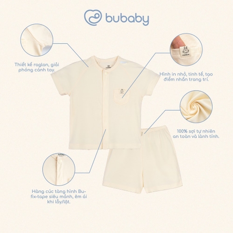 BU Baby (1M-12M) Bộ ngắn tay cài giữa bé trai bé gái BU Siro - BSR130205 | Quần áo chính hãng