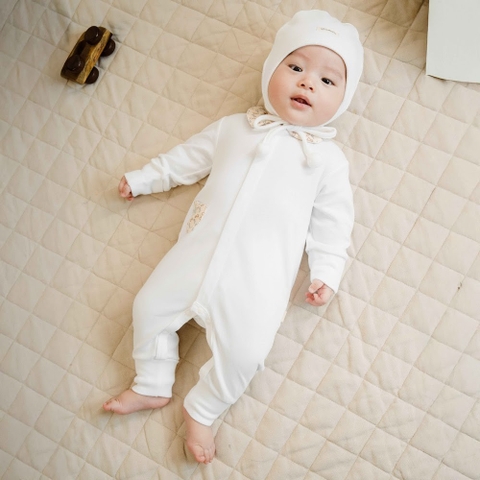 (NB-12M) Body đồ liền thân dài tay cổ Peterpan Gloute mùa Thu êm cho bé BU Cotton BCT210302| BU Baby chính hãng