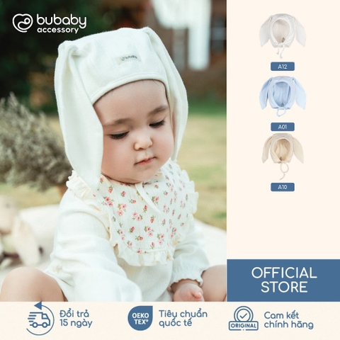 (1M-12M) Mũ Bonnet tai thỏ Siro Jacquard BU Baby ASR194306 | Phụ kiện sơ sinh chính hãng