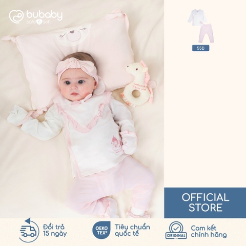 BU Baby (0M-3M) Bộ dài tay cài chéo bèo cổ Bamboo SBB1108BC | Quần áo sơ sinh chính hãng