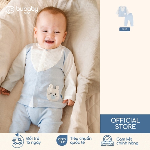 BU Baby (1M-12M) Bộ dài tay cài giữa Giả vest BU Siro BSR1102VE | Quần áo chính hãng