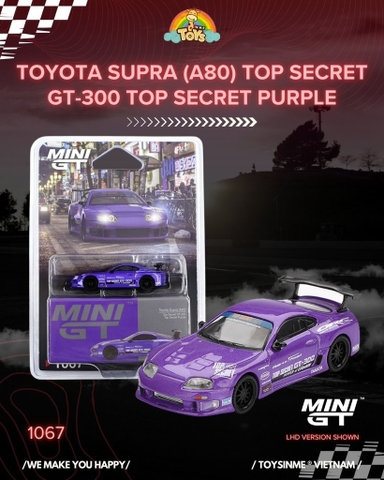 ĐỒ CHƠI XE MÔ HÌNH MINIGT 1:64- TOYOTA SUPRA (A80) TOP SECRET GT-300 PURPLE - MGT01067