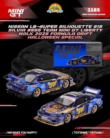 MÔ HÌNH XE MINIGT 1:64- NISSAN LB-SUPER SILHOUETTE S15 SILVIA #555(HALLOWEEN SPECIAL) - MGT01185