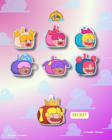 ĐỒ CHƠI HỘP MÙ MÓC KHÓA CRYHAHA UGLY AND CUTE FAMILY PAJAMA PARTY