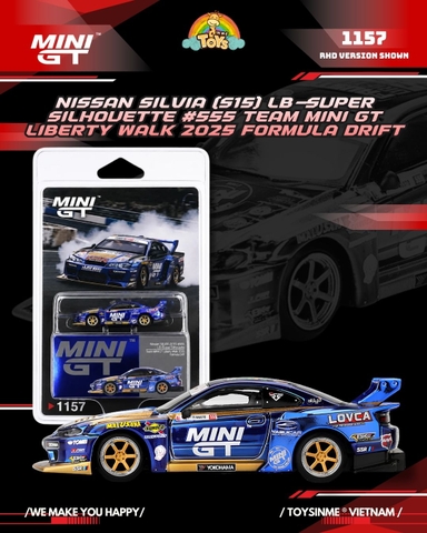 ĐỒ CHƠI MÔ HÌNH XE MINIGT 1:64- NISSAN LB-SUPER SILHOUETTE S15 SILVIA #555 (FORMULA DRIFT) - MGT01157