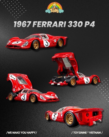 ĐỒ CHƠI MÔ HÌNH SIÊU XE HOT WHEELS ELITE 64 1967 FERRARI 330 P4
