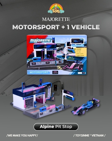 ĐỒ CHƠI XE MÔ HÌNH MAJORETTE MOTORSPORT ALPINE PIT STOP + 1 VEHICLE