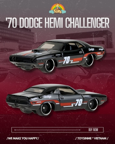 ĐỒ CHƠI XE MÔ HÌNH HOT WHEELS 70 DODGE HEMI CHALLENGER