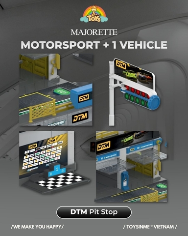 ĐỒ CHƠI XE MÔ HÌNH MAJORETTE MOTORSPORT DTM PIT STOP + 1 VEHICLE