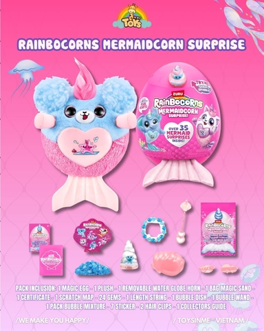 Trứng Bất Ngờ ZURU TOYS Rainbocorns Mermaidcorn Surprise - Đồ Chơi Trải Nghiệm Sưu Tầm