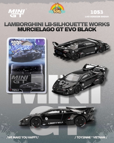 ĐỒ CHƠI XE MÔ HÌNH MINIGT 1:64 - Lamborghini LB-Silhouette WORKS MURCIELAGO GT Evo Black - MGT01053