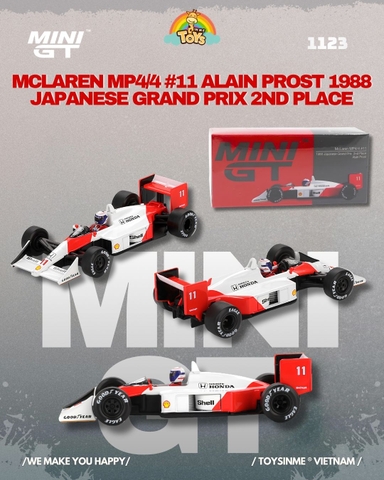 ĐỒ CHƠI XE MÔ HÌNH MINIGT 1:64 - MclarenAlain Prost 1988 Japanese Grand Prix 2nd Place - MGT01123