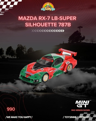 ĐỒ CHƠI MÔ HÌNH XE MINIGT 1:64- MAZDA RX-7 LB-SUPER SILHOUETTE 787B- MGT00990