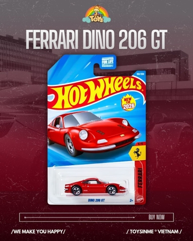 ĐỒ CHƠI XE MÔ HÌNH HOT WHEELS FERRARI DINO 206 GT