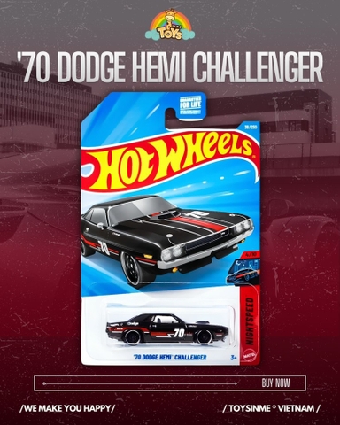 ĐỒ CHƠI XE MÔ HÌNH HOT WHEELS 70 DODGE HEMI CHALLENGER