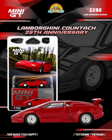 ĐỒ CHƠI XE MÔ HÌNH MINIGT 1:64- LAMBORGHINI COUNTACH 25TH ANNIVERSARY RED - MGT01192