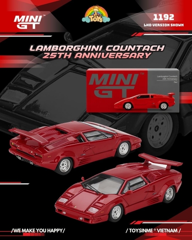 ĐỒ CHƠI XE MÔ HÌNH MINIGT 1:64- LAMBORGHINI COUNTACH 25TH ANNIVERSARY RED - MGT01192