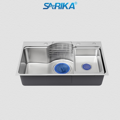 Chậu Rửa Chén SARIKA® CR08 Inox 304 Khuyết Dập Niken