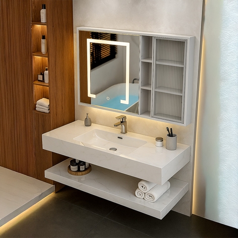 Kệ Lavabo Đá SARIKA BD16 Cao Cấp Gương Led Cảm Ứng