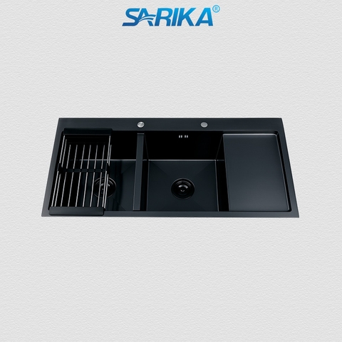 Chậu Rửa Chén SARIKA® CR18 Inox 304 Mạ Nano Đen