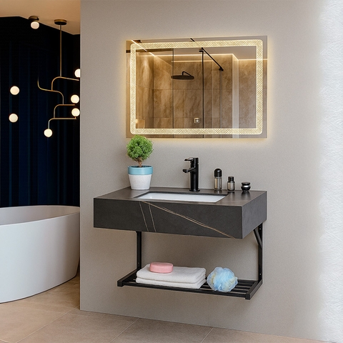 Kệ Lavabo Đá SARIKA BD26 Cao Cấp Gương Led Cảm Ứng