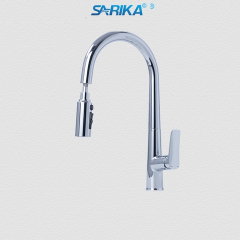 Vòi Rửa Chén Nóng Lạnh SARIKA® SR330 Đồng Thau Mạ Crom Đen