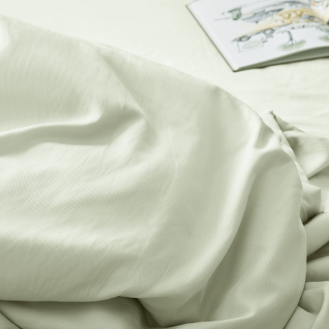 Ga Giường Lẻ Lụa Ice Silk Xanh Thì Thầm, Drap Nệm Bo Chun Mềm Mát, Mát Lạnh 1m2