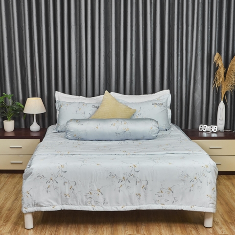 Bộ Chăn Ga Gối Lyocell T300s King 01 Mát Lạnh Kháng Khuẩn 5 Món 1m8
