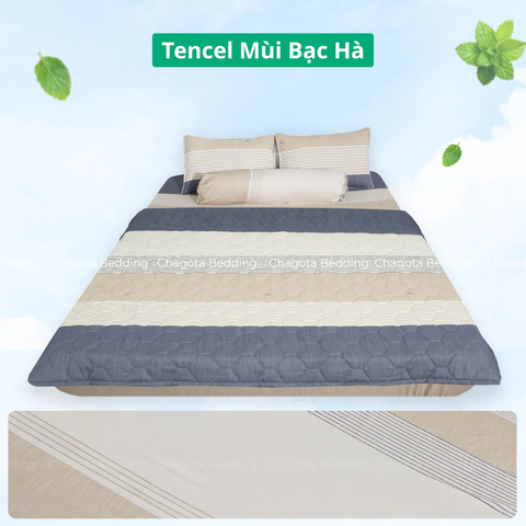 Bộ Chăn Ga Gối Ice Mint BH40 Hương Bạc Hà Đặc Trưng, Kháng Khuẩn Nhiều Họa Tiết 1m8