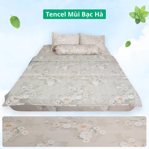Bộ Chăn Ga Gối Ice Mint BH47 Hương Bạc Hà Đặc Trưng, Kháng Khuẩn Nhiều Họa Tiết 1m2
