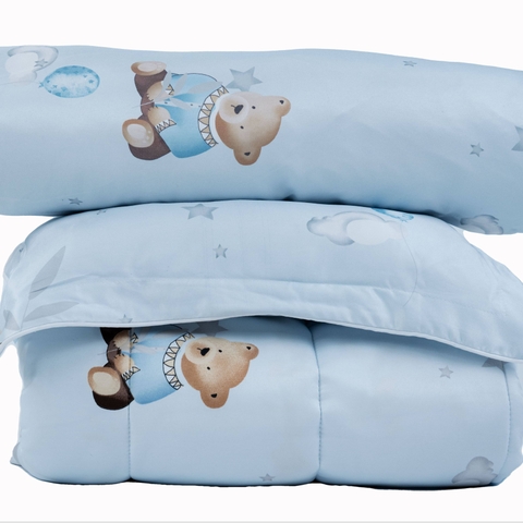 Bộ Nệm Trẻ Em Chagota Gấu 5 Món Rayon Microfiber Kháng Khuẩn 75x115cm