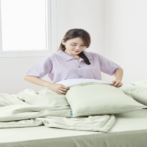 Vỏ Áo Gối Nằm Xanh Thì Thầm Mềm Mại Thoáng Khí Mát Lạnh 48x68cm