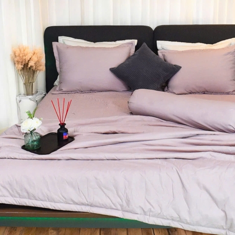 Bộ Chăn Ga Gối Lyocell T220s Luxury 01 Mát Lạnh Thoáng Khí 5 Món 1m8x2m