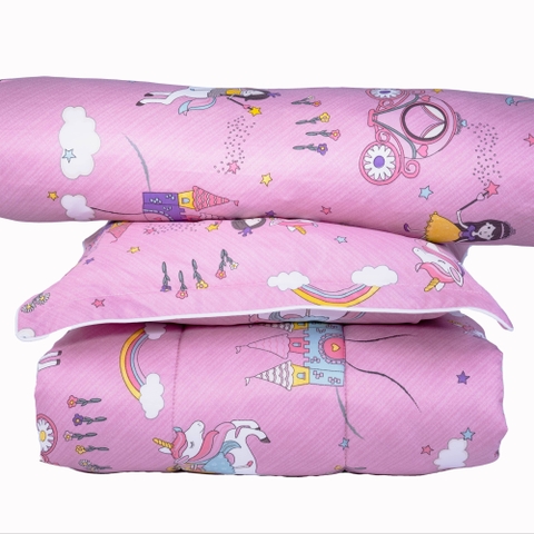 Bộ Nệm Trẻ Em Chagota Thế Giới Cổ Tích 5 Món Rayon Microfiber Kháng Khuẩn 75x115cm