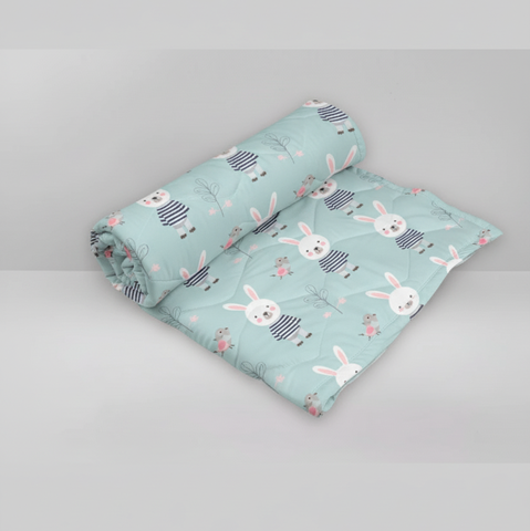 Chăn Em Bé Chagota Thỏ Xanh 37 Rayon Microfiber Thoáng Khí 75x115cm