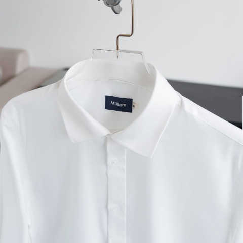 Sơ Mi Dài Tay Vải Sợi Tre Cao Cấp Form Fitted - W070.Trắng