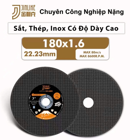 Đá cắt Jinlike 2 lưới màu đen 180mm