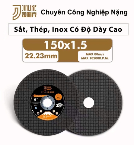 Đá cắt Jinlike 2 lưới màu đen 150mm