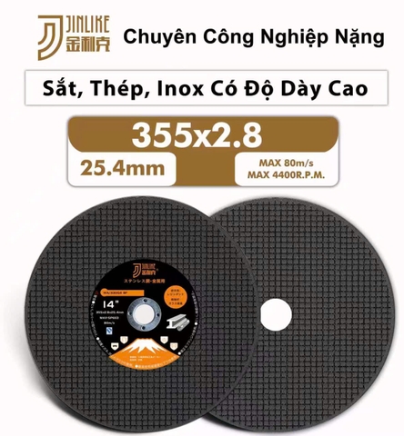 Đá cắt Jinlike 2 lưới màu đen 355mm