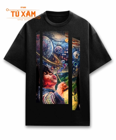 Áo thun hình xăm – “Bay Lên Những Ước Mơ” – unisex form rộng tay lỡ, cotton 100% 250gsm, in DTG siêu thoáng, thiết kế tattoo art cao cấp,  độc quyền Master Tú Đen