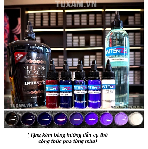 Set Màu INTENZE - Bảng Xanh Tím - Đầy Đủ