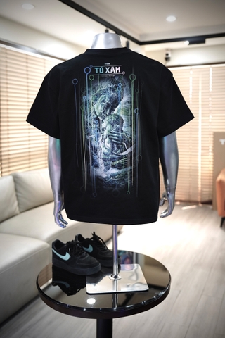 Áo thun TX03 - Người đàn bà hóa đá – form  boxy, cotton organic 300gsm, in DTG siêu thoáng, tattoo art cao cấp,  độc quyền Master Tú Đen