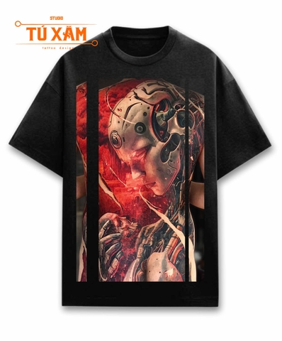 Áo thun hình xăm  – The Last Human – unisex form rộng tay lỡ, cotton 100% 250gsm, in DTG siêu thoáng, thiết kế tattoo art cao cấp, độc quyền Master Tú Đen