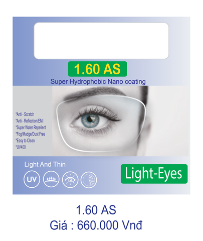 Tròng kính Light Eyes 1.60 AS