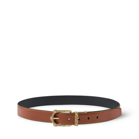 LV Dimension Monogram Denim Flower Reversible Belt 35mm