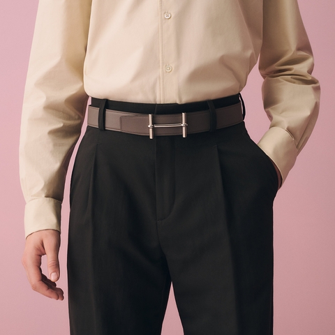 H d'Ancre belt buckle & Reversible leather strap 38 mm