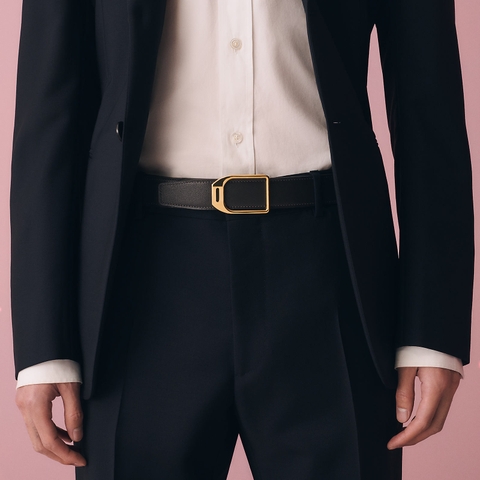 Jockey belt buckle & Reversible leather strap 32 mm