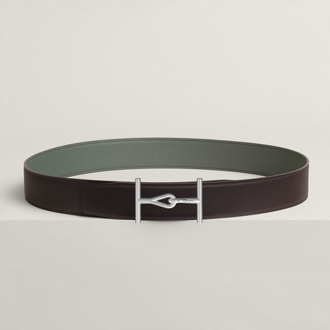 Jumbo belt buckle & Reversible leather strap 38 mm