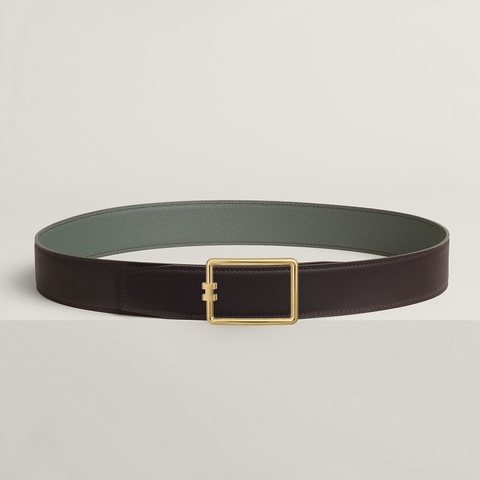Tube H belt buckle & Reversible leather strap 38 mm